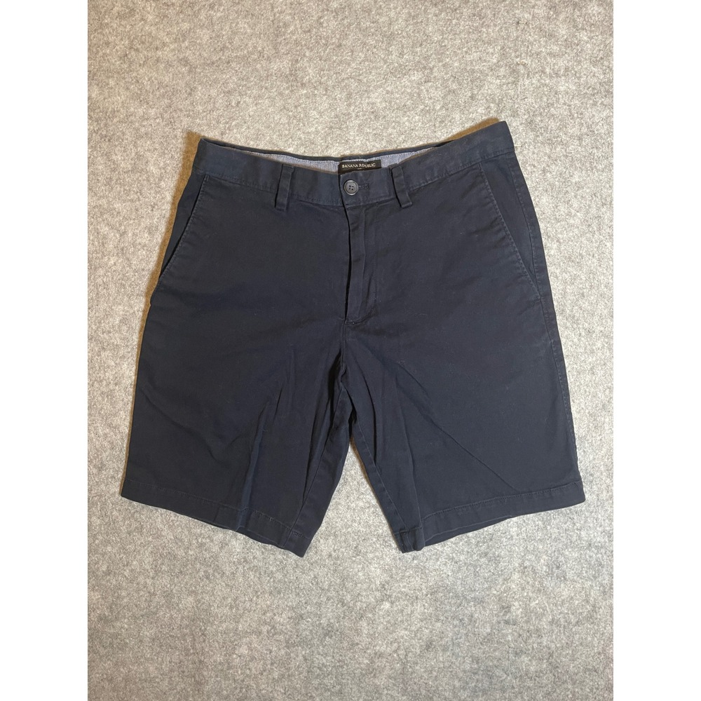 Banana Republic Aiden Shorts Mens 30 Navy Blue Slim Fit Chino Stretch Cotton